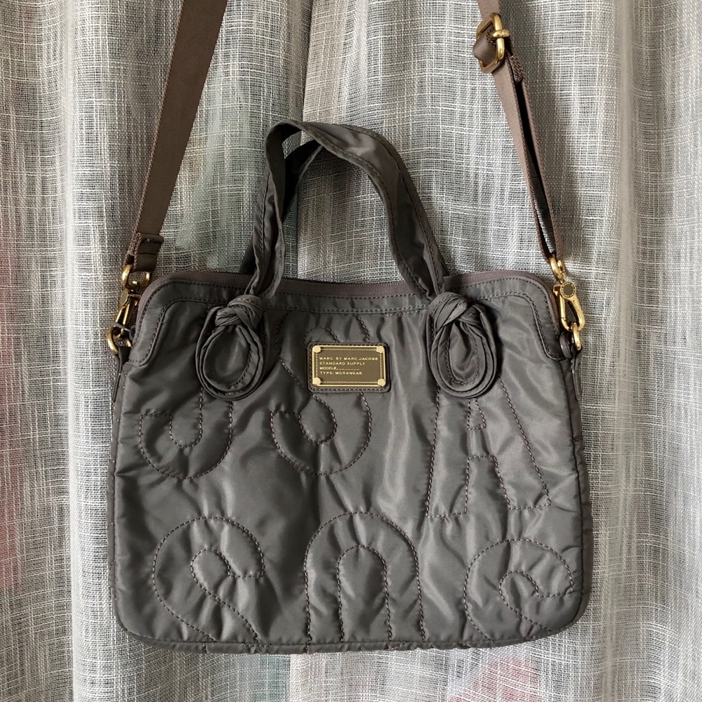 Marc Jacobs Taupe Laptop Case Crossbody